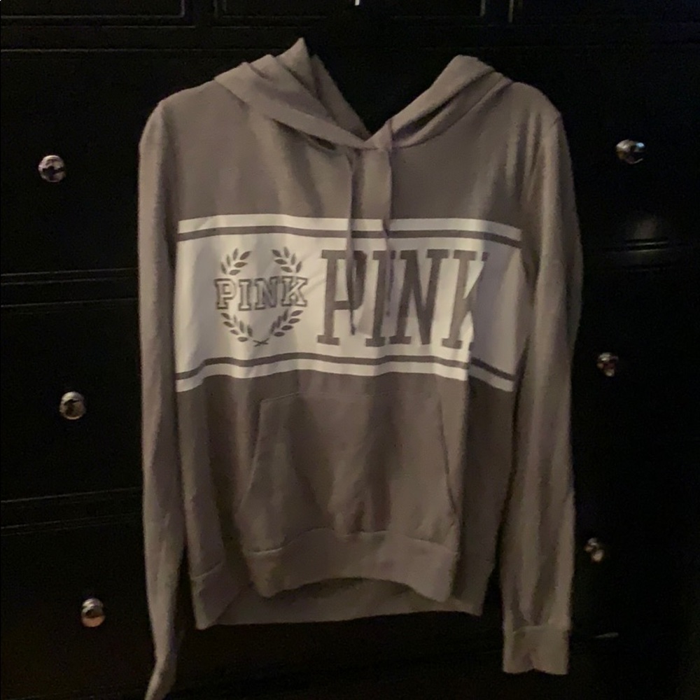 Grey pink hoodie